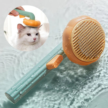 Pumpkin Pet Brush, Self Cleaning Slicker Brush