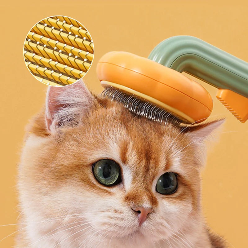 Pumpkin Pet Brush, Self Cleaning Slicker Brush