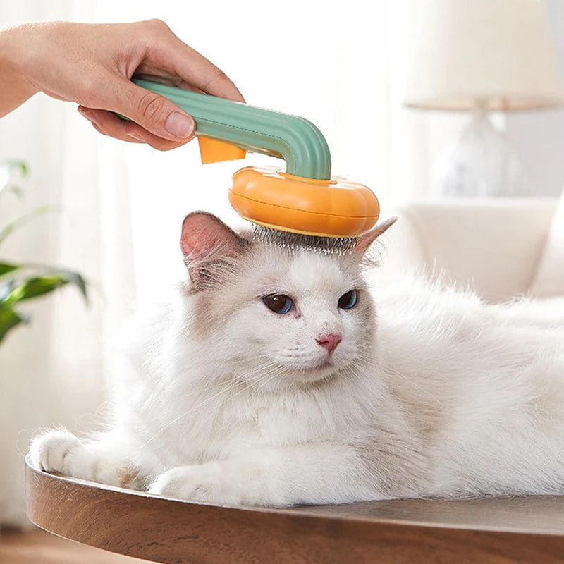 Pumpkin Pet Brush, Self Cleaning Slicker Brush