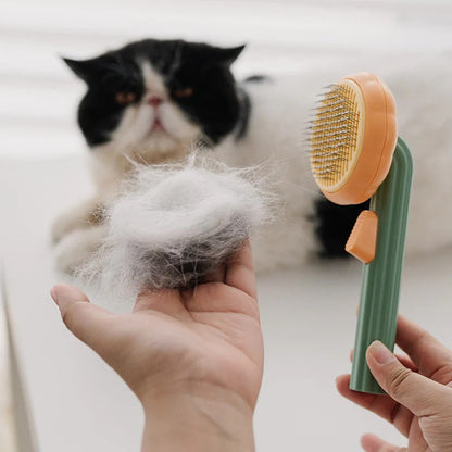 Pumpkin Pet Brush, Self Cleaning Slicker Brush