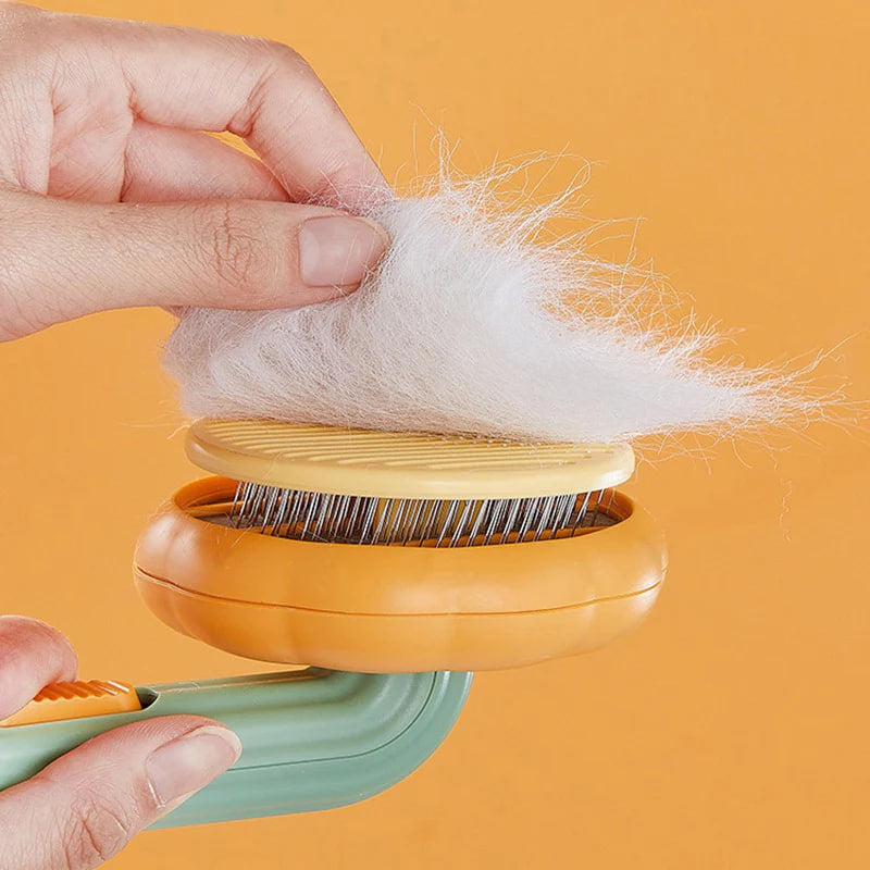 Pumpkin Pet Brush, Self Cleaning Slicker Brush